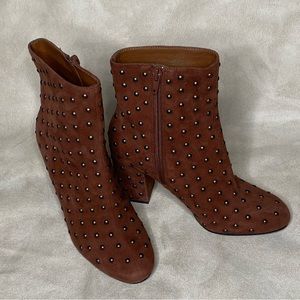 Lucky Brand brown with bronze studs healed booties size 5.5